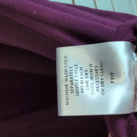 Eileen Fisher Viscose Jersey Knit Midi Lantern Dress | Size Large Pomegranate - Picture 9 of 9